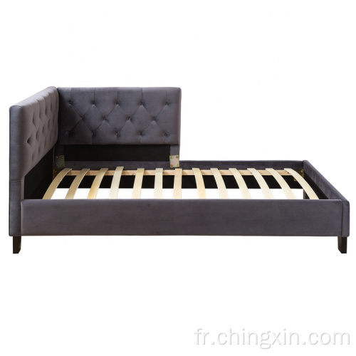 Mobilier de chambre à coucher Tissu doux KD Lit d'angle rembourré en gros Ensembles de chambre à coucher CX615